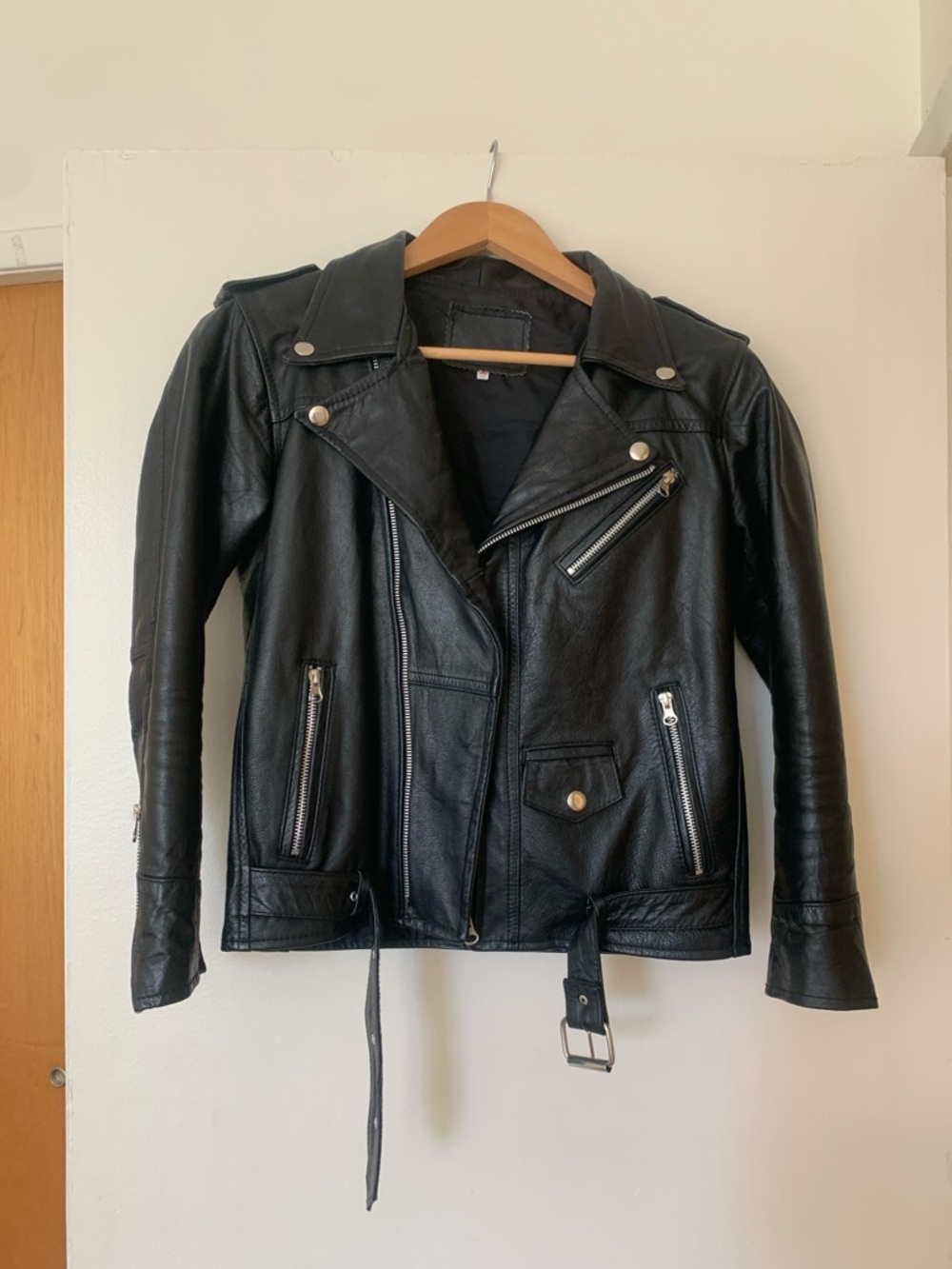 Black Leather Moto Jacket - Classic Biker Style